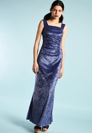 Y2K VELVET GRUNGE MAXI EVENING DRESS