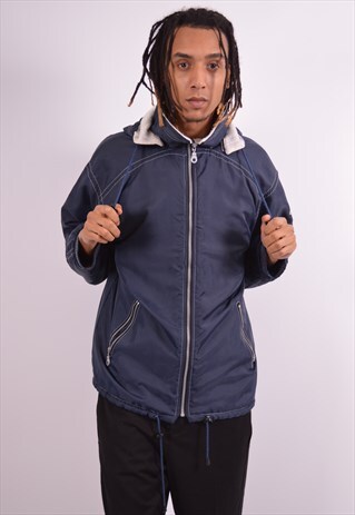 CHAMPION MENS VINTAGE JACKET MEDIUM NAVY BLUE 90S