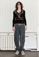 90'S VINTAGE SKATER FIT RELAXED CARGO JEANS IN FADED GREY