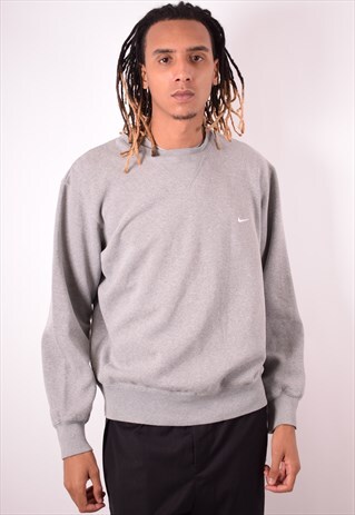 NIKE MENS VINTAGE SWEATSHIRT JUMPER LARGE GREY 90S