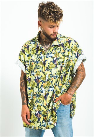 VINTAGE 80S HAWAIIAN SHORT SLEEVE SHIRT/ S6113