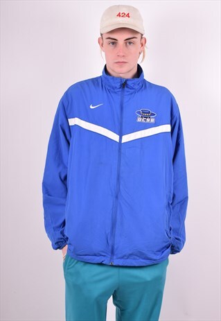 NIKE WOMENS VINTAGE TRACKSUIT TOP JACKET XL BLUE 90'S