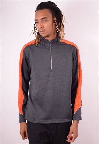 STARTER MENS VINTAGE PULLOVER TRACKSUIT TOP LARGE GREY 90S