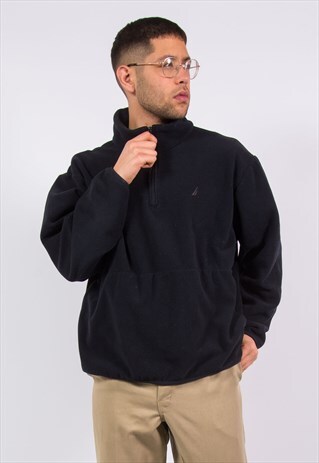 NAUTICA BLACK 1/4 ZIP FLEECE