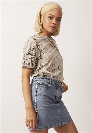 RARE VINTAGE 90'S BURBERRY DENIM MINI PENCIL SKIRT