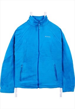 Vintage 90's Columbia Fleece Jumper Spellout Logo Zip Up