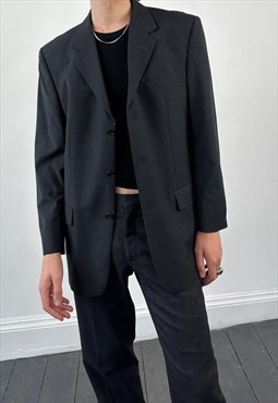 Balmain Blazer Vintage Grey Pierre Wool Suit Jacket 40R