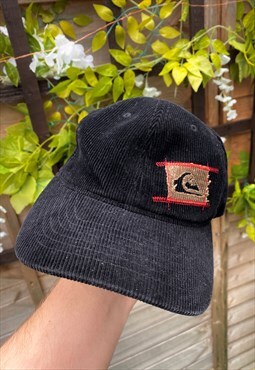 Vintage Quiksilver y2K black corduroy cap 