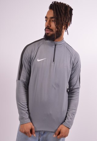 NIKE MENS VINTAGE TRACKSUIT TOP MEDIUM GREY 90S