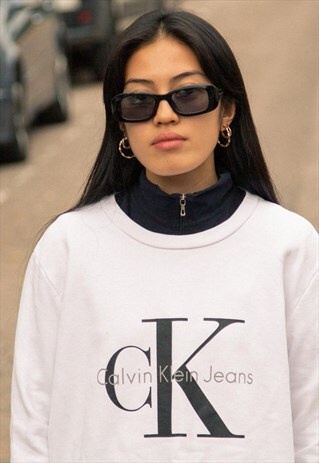 VINTAGE CK CALVIN KLEIN SWEATSHIRT IN BLACK & WHITE