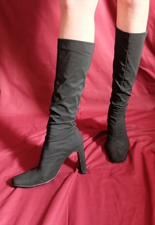 VINTAGE 90S VERSACE BLACK PULL ON BOOTS