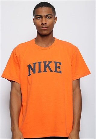 VINTAGE NIKE BIG LOGO SPELLOUT T-SHIRT ORANGE