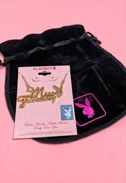 Playboy Miss February Gold Name Birth Month Necklace 