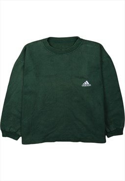 Vintage 90's Adidas Sweatshirt Heavyweight Crew Neck Green