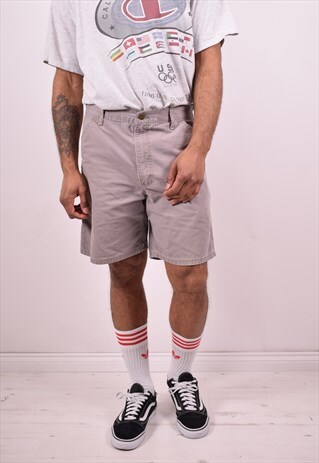 CARHARTT MENS VINTAGE SHORTS W34 GREY 90S