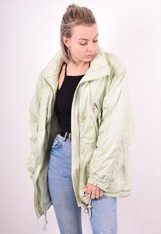 ELLESSE WOMENS VINTAGE PADDED JACKET LARGE GREEN 90'S