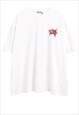 GRUNGE SLOGAN T-SHIRT DARK PLAN TEE RETRO PUNK TOP IN WHITE