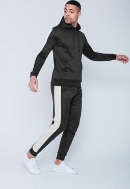 JUSTYOUROUTFIT Pull Through Contrast Tape Hooded Tracksuit