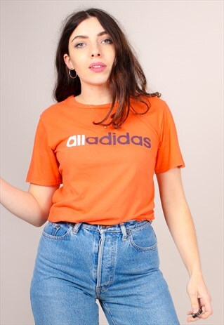 VINTAGE 90S ORANGE ADIDAS T-SHIRT