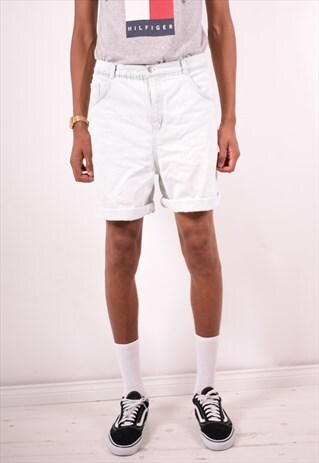 MENS VINTAGE DENIM SHORTS W32 BLUE 90S