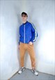 VINTAGE 90'S FUNKY FESTIVAL BOMBER JACKET IN BRIGHT BLUE