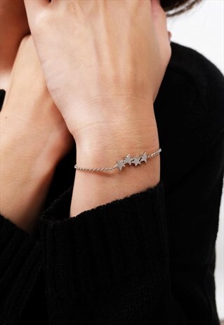 STAR CHAIN STERLING SILVER BRACELET