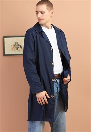 VINTAGE LACOSTE TRENCH COAT NAVY