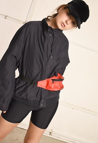 90'S RETRO FESTIVAL GARM DADS NAVY BLUE BOMBER JACKET