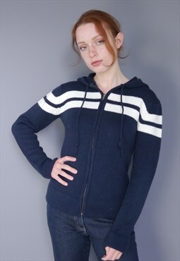 Vintage Y2K 00s sporty stripe hoodie zip up cardigan