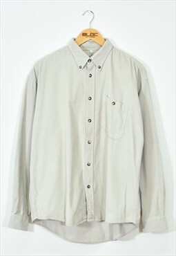Vintage Corduroy Shirt Grey Large