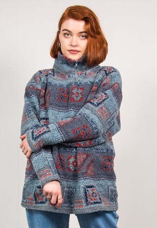 VINTAGE TEDDY FLEECE QUARTER ZIP JUMPER