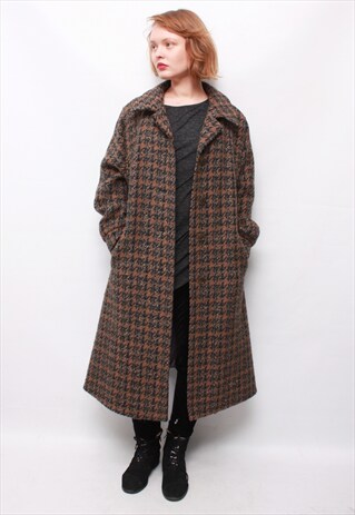 VINTAGE 90' AMAZING WOOL BROWN WINTER COAT