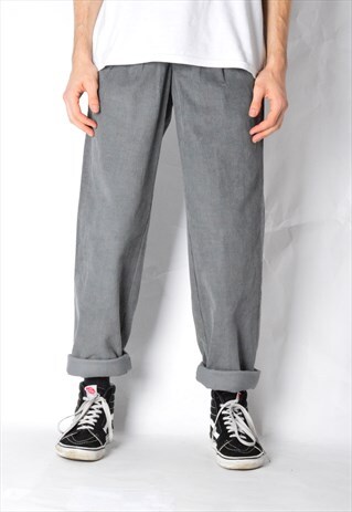 VINTAGE 80S GREY CORDUROY PANTS