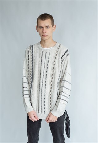 VINTAGE 80S DADS JUMPER IN CREAM