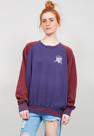 VINTAGE 90'S OVERSIZED BLUE POLO RALPH LAUREN SWEATER