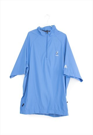VINTAGE ADIDAS DEBORDIEU WINDBREAKER SHRIT IN BLUE L