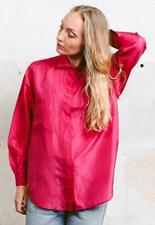 VINTAGE 90S HOT PINK SHIRT