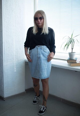 VINTAGE 90'S MINI BLUE DENIM SKIRT