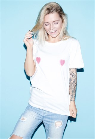 PINK HEART ORIGINAL FUNNY T-SHIRT