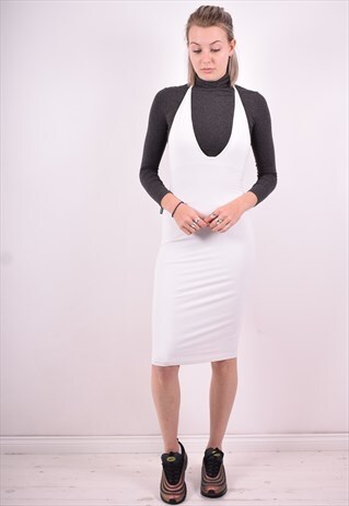 MOSCHINO WOMENS VINTAGE DRESS MEDIUM WHITE 90'S