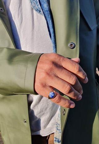 SIGNET ROUND GOLD VERMEIL & LAPIS LAZULI