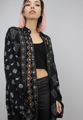 VINTAGE 80S/90S OVERSIZED PATTERNED SHIRT