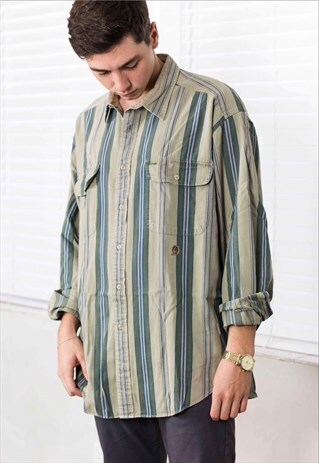 VINTAGE TOMMY HILFIGER REGATTA STRIPED SHIRT LOGO 90S 15.9