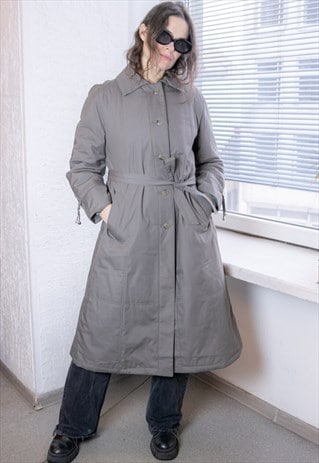 VINTAGE 80'S GREY LONG FIT COAT