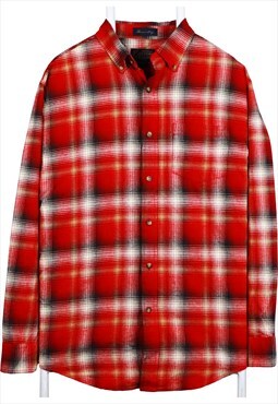 Vintage 90's Pendleton Shirt Long Sleeve Button Up Check Red