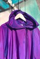 FULL LENGTH SHIMMER PURPLE HOODED COAT CAPE OSFA 