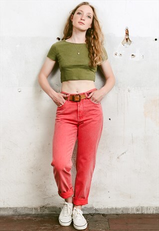 VINTAGE 90S REPLAY RED MOM JEANS