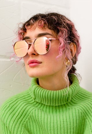 MONTY - OVERSIZED REFLECTIVE AVIATOR SUNGLASSES