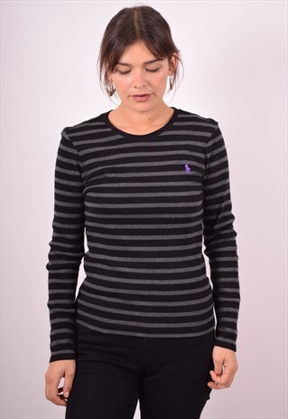 POLO RALPH LAUREN WOMENS VINTAGE TOP LONG SLEEVE MEDIUM 90S