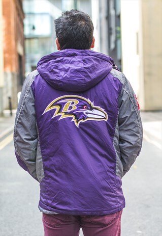NFL WATERPROOF JACKET WITH HOOD & RETRO EMBROIDERY